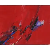 Abstract composition by Budd Hopkins, Oil on paper, sold Dec 2020