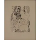 Pablo Picasso, Grosse prostituée sur les genoux d'un Barbu, 1971, Etching
