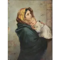 F Scalini, Madonna, Oil on canvas