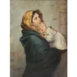 F Scalini, Madonna, Oil on canvas