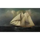 Elisha Taylor Baker, Sailboat, Oil on canvas laid to board