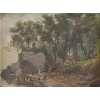 John Carlin, Landscape, Oil on board