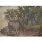 John Carlin, Landscape, Oil on board