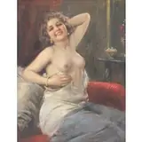 A Toro, Portrait of a Partially Nude Woman, Oil on canvas