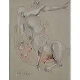Ernst Neizvestny, Centaur with Lapith, Pastel