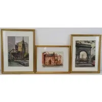 Couce Vidal, New York City Scenes, Grouping of Three Watercolors