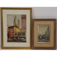 Couce Vidal, New York City Scenes, Pair of Watercolors