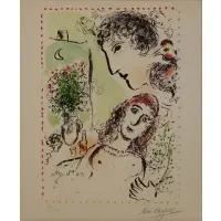 Tenderness by Marc Chagall, Lithograph, sold Nov 2020