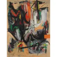 Byron Browne, Soleares, 1958, Oil On Canvas "Soleares " 1958 Signed, dated lower left ,signed and titled verso