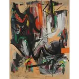 Byron Browne, Soleares, 1958, Oil On Canvas "Soleares " 1958 Signed, dated lower left ,signed and titled verso