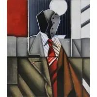 Nick de Angelis, Portrait of a Masked Man, Oil on canvas