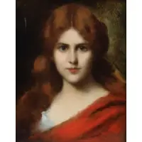 Jean-Jacques Henner, Portrait of a Lady, Oil on Panel