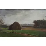 Ernest Wadsworth Longfellow, Haystacks, Oil on canvas