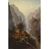 Alexander F. Loemans, Mountain Landscape, Oil on Canvas