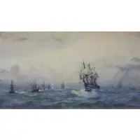 Rose de Crespigny, HMS Victory Entering the Downs with the Body of Lord Nelson, 1805, Watercolor
