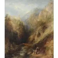 Frederick Henry Henshaw, Italian Landscape, Oil on canvas