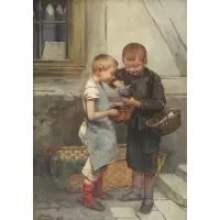 Berthold Genzmer, Two Boys, Oil on canvas