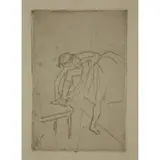 Edgar Degas, Danseuse mettant son chausson, Etching