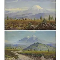 Emilio Moncayo, Ecuadorian Scenes, Pair of Oils on Canvas laid to board