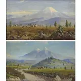 Emilio Moncayo, Ecuadorian Scenes, Pair of Oils on Canvas laid to board