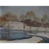 Winter Landscape by František Kaván, Oil on Board, sold Oct 2020