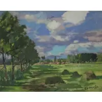 Konrāds Ubāns, Landscape, Oil on Board