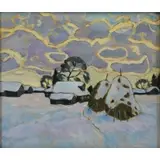 Moisey Kogan, Winter Scene, Oil on Canvas