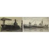 John Taylor Arms, Port Scenes, Pair of Etchings