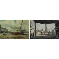 Between Tides by Gordon Grant, Pair of Watercolors, sold Oct 2020