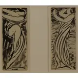 Abraham Walkowitz, Two Isadoras in Black and White