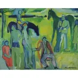 Howard Fussiner, Figures, Oil on Canvas