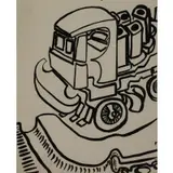 Nell Blaine, Truck, Ink on paper