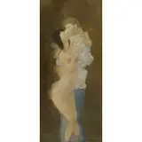 Otto Bachmann, Two Figures, Oil on board