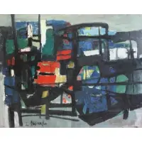 Zvi Meirovich, Abstract Composition, Oil On Canvas