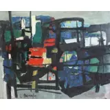 Zvi Meirovich, Abstract Composition, Oil On Canvas