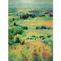 André Vignoles, Italian Landscape, Oil on canvas