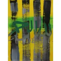 Charles Hossein Zenderoudi, Abstract Composition, Mixed media on paper