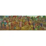 Andre Normil, Haitian Scene, Oil on Board