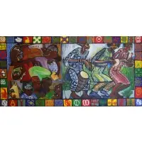 Sankofa, Musicians, Oil on Canvas