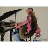 Leo Meiersdorff, Jazz Pianist, Watercolor