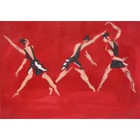Patrick Caulfield, Party Game, Royal Ballet, Acrylic on Paper
