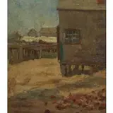 Emily Nichols Hatch, Beach Scene, Oil on canvas