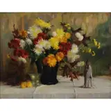 Elmer Greene, Floral Still Life, Oil on Canvas