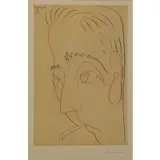 Portrait of Jacques Prevert by Pablo Picasso, Lithograph, sold Sep 2020