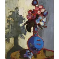 Roberto Moya, Floral Still Life, Oil on Canvas