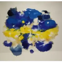 Charles Schucker, For Blue, 1981, Oil on non-woven fabric