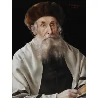 Otto Eichinger, Portrait of a Rabbi, Oil on Panel