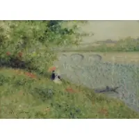Garden Scene by Andre Gisson, Oil on Canvas, sold Jul 2020