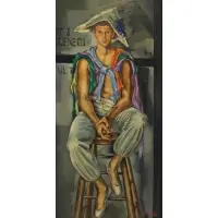 Waldo Angelo, Portrait of a Man in Costume, Oil on Canvas