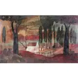 Lajos Cziráki, Landscape, Oil on Board